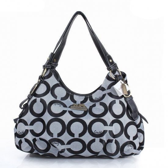 Coach Fashion Signature Medium Grey Shoulder Bags ERC Coach Fashion Signature Medium Grey Shoulder Bags ERC